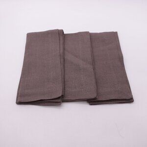 NEW Pottery Barn Mason Oversized Linen Napkins Set of 3 Flint Gray Kitchen Home